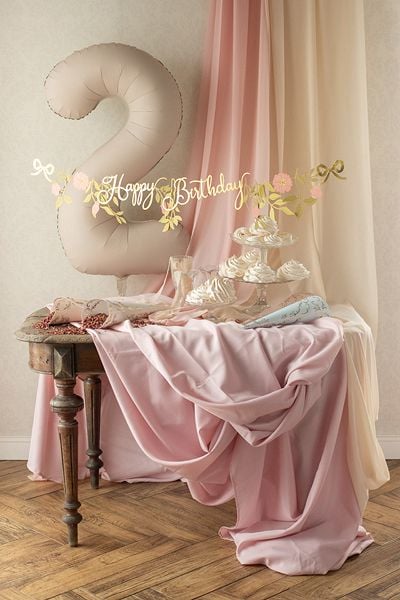PartyDeco GRL127, Lippuviiri, Paperi, Ruusukulta, 1300 mm