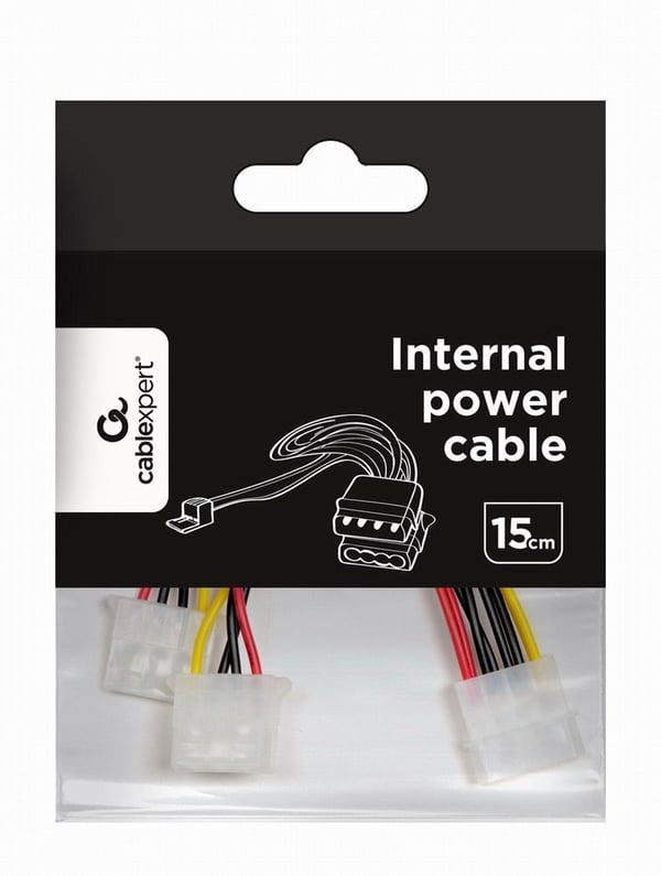 Gembird CC-PSU-5 - Fläktadapter - 4 pin intern effekt (hane) till 4 pin intern effekt, 3-stifts intern ström 12 V