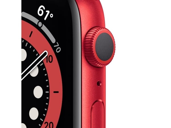 Apple Watch Series 6 (GPS) - (PRODUCT) RED - 40 mm - rød aluminium - smartklokke med sportsbånd - fluorelastomer - rød - båndbredde: S/M/L - 32 GB ...