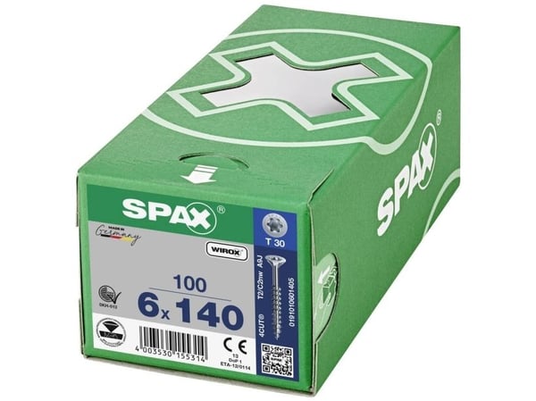 Lastulevyruuvit uppokantaruuvit SPAX T-Star 6x140 mm TG TX30 Wirox