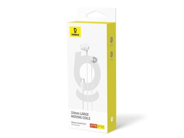 Baseus Encok CZ11 - Ørepropper med mikrofon - i øret - kablet - USB-C - hvit