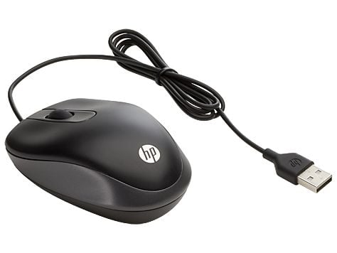 HP USB Travel Mouse, Molempikätinen, Optinen, USB A-tyyppi, 1000 DPI, Musta