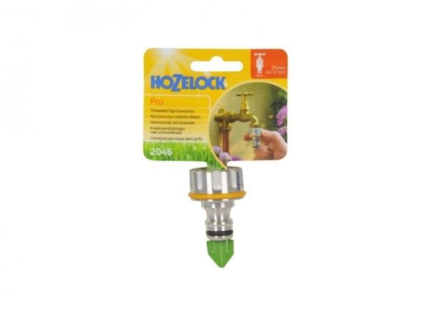 Hozelock 2046, Tap stik, 1/2", Messing, Nikkel, Nikkeli