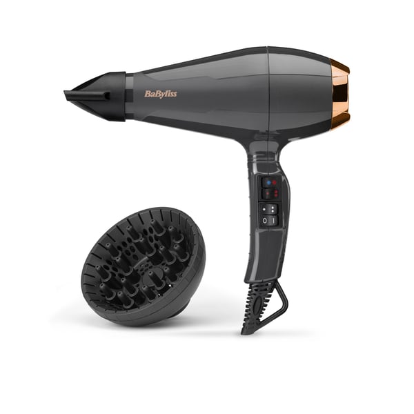 BaByliss 6719DE Air Pro 2200 hiustenkuivaaja 2200 W ionitoiminto, harmaa
