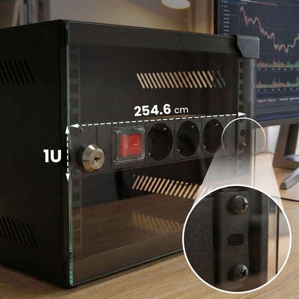 Extralink 10" 1U 3 stikkontakter av EU-type Power PDU | strømskinne | med bryter