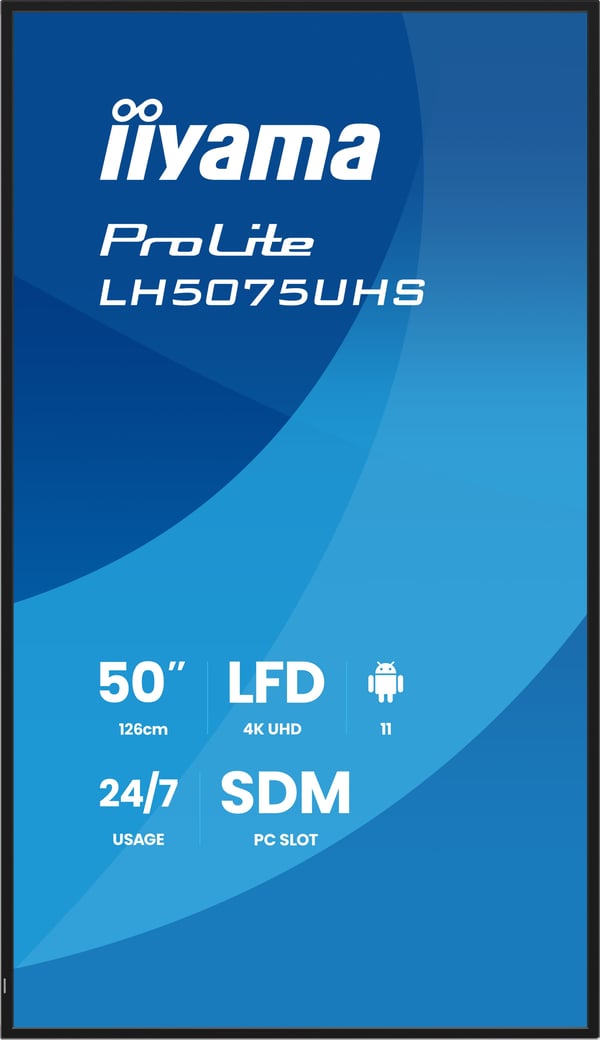 iiyama ProLite LH5075UHS-B2AG - 50" Diagonal klass (49.5" visbar) LED-bakgrundsbelyst LCD-skärm - digital skyltning - med inbyggd mediespelare, SDM...