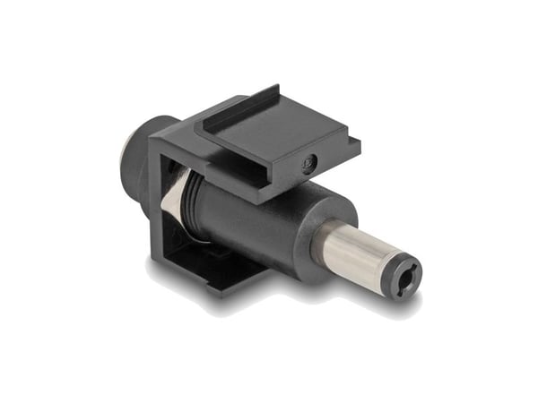 Delock Keystone-moduuli DC 5,5 x 2,5 mm naaras DC 5,5 x 2,1 mm uros musta