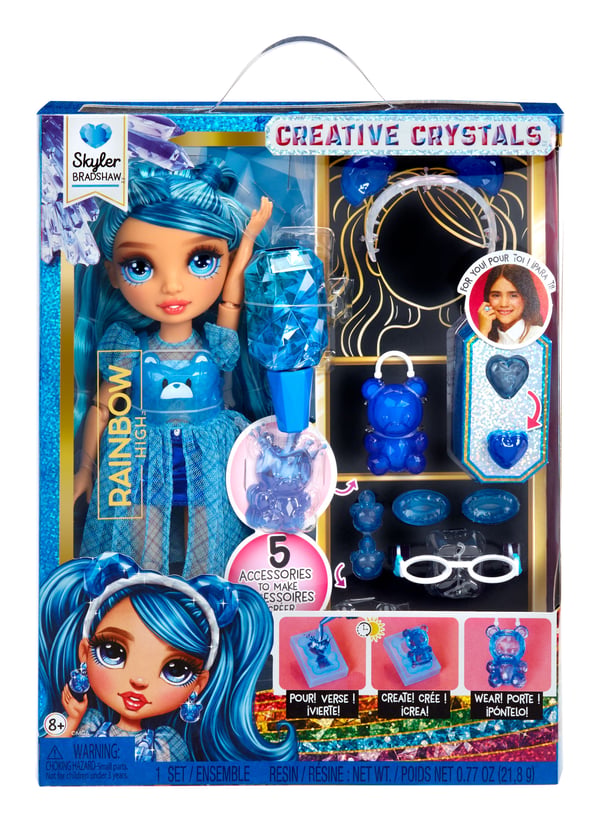 Rainbow High Creative Crystals Fashion Doll- Skyler, Motedukke, Hunkjønn, 8 år, 280 mm, Flerfarget