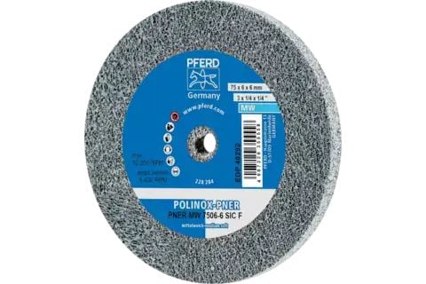 PFERD PNER-MW 7506-6 SiC F, metalli, 10200 rpm, 7,5 cm, 6 mm, 5 kpl PFERD PNER-MW 7506-6 SiC F, metalli, 10200 rpm, 7,5 cm, 6 mm, 5 stk