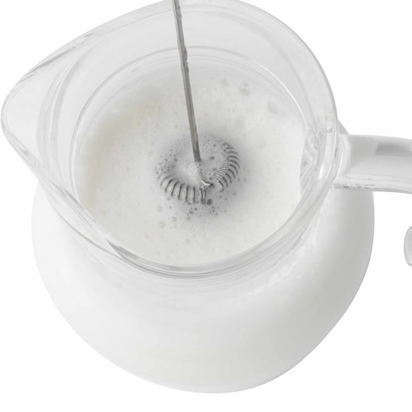 JATA JEES1111, Automatisk mjölkskummare/värmare, Blå, Vit, 8 s, Varm & Cold, Knappar, Batteri