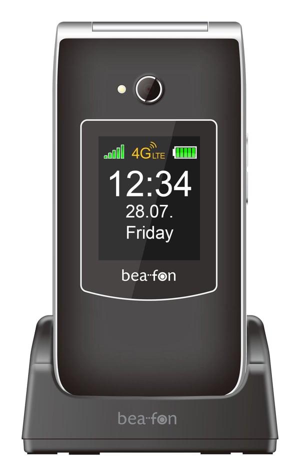 Beafon SL645 LTE, Simpukka, Yksittäinen SIM, 7,11 cm (2.8"), 1,3 MP, 1550 mAh, Musta, Hopea