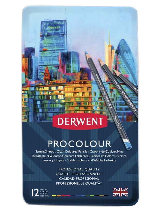 Derwent Procolour pencil - 12 stk. i tinæske