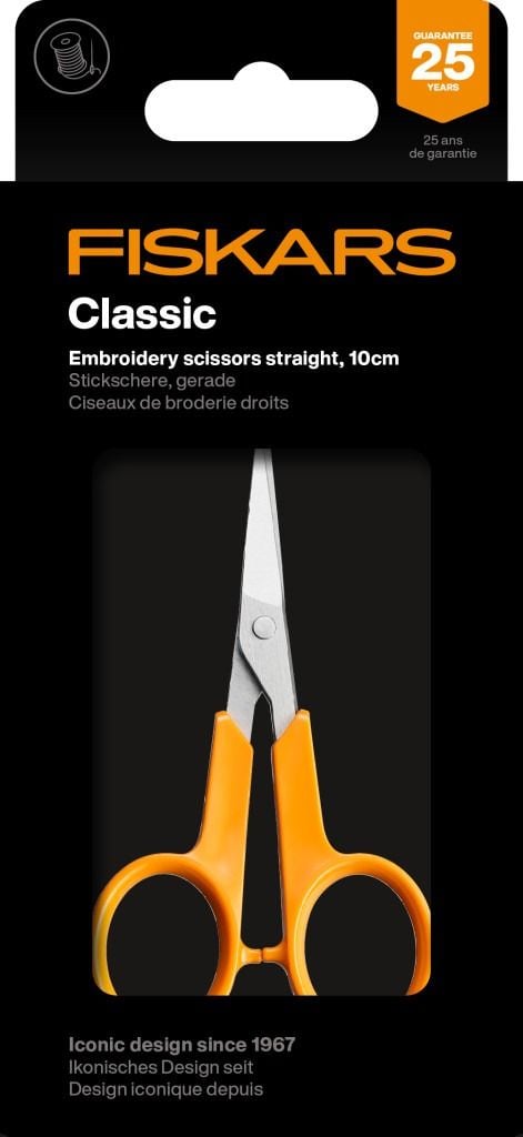 Fiskars 1075061, Voksen, Rett klippet, Enkel, Oransje, Rustfritt stål, Rustfritt stål, Kunst- og håndverkssaks