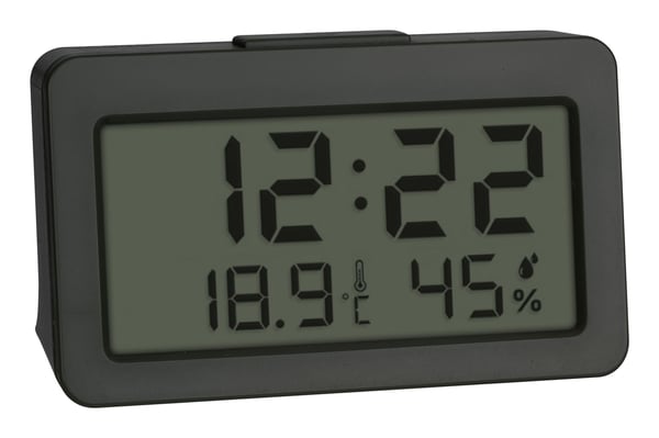 TFA-Dostmann 60.2045.10, Digital väckarklocka, Rektangel, Svart, inomhus, Vuxen, -10 - 50 ° C