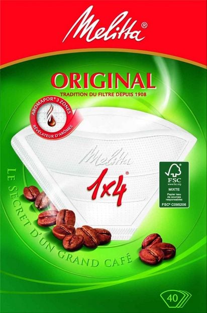 Melitta Kaffefilter 1x4 - 40 st.