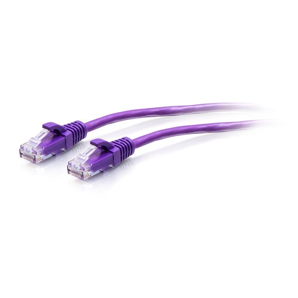C2G 1ft (0.3m) Cat6a Snagless Unshielded (UTP) Slim Ethernet Network Patch Cable - Purple - Koblingskabel - RJ-45 (hann) til RJ-45 (hann) - 30 cm -...