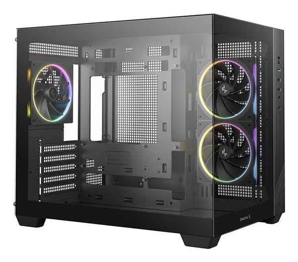 DeepCool CG330 3F datorchassi, Micro-ATX, härdat glas, svart