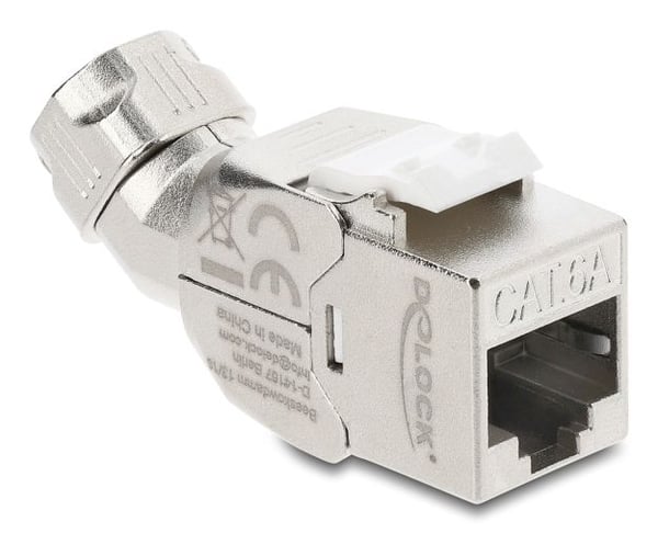 DeLOCK 90798, Tasainen/kulmassa, Hopea, Valkoinen, RJ-45, LSA, Naaras, 22/24