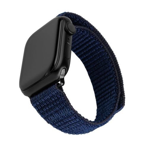 FIXED - Klokkestropp for smart armbåndsur - nylon - 160-210 mm - mørk blå - for Apple Watch (38 mm, 40 mm, 41 mm)