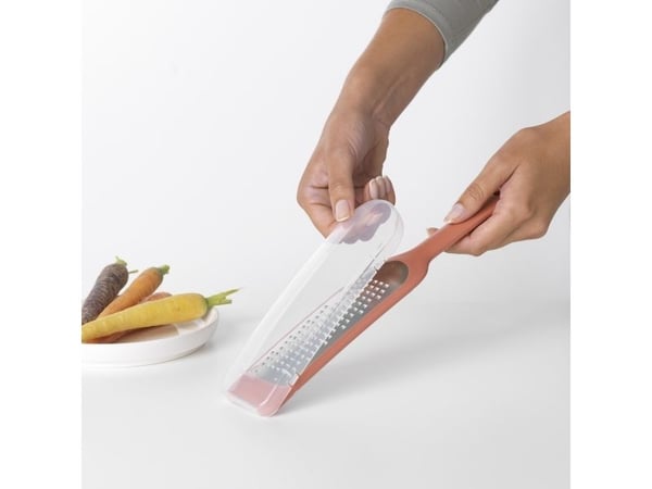 Brabantia Tasty+, Tasainen raastin, Vaaleanpunainen, Muovi, Ruostumaton teräs, Polypropeeni (PP), Ripustuslenkki, 65 mm