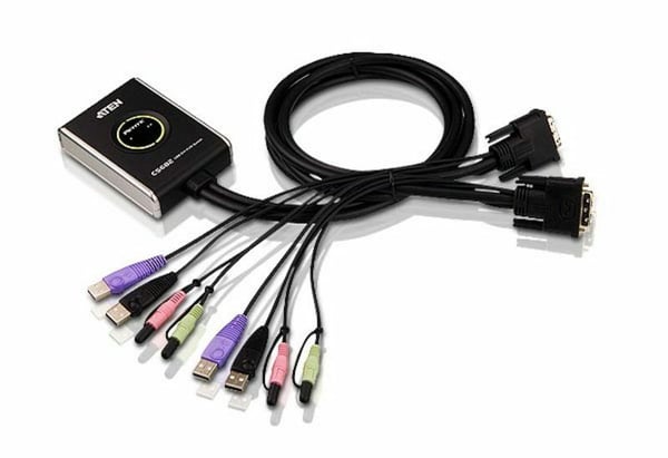 ATEN CS682 - KVM / lyd / USB-svitsj - 2 x KVM/lyd/USB - 1 lokalbruker - stasjonær
