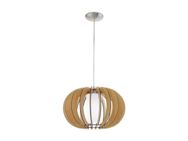 EGLO STELLATO 1 pendellampa i lönnfärgat trä med opal glasskärm