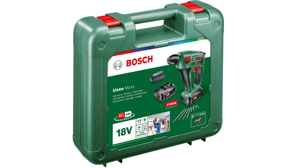 Bosch Uneo Maxx - Roterende hammer - trådløs - 3-modus - SDS-Quick - 0.6 joule - 2 batterier - 18 V