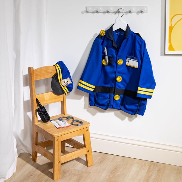 Melissa & Doug MPP RLP PoliceOfficerCstmRlplySet GML, Fancy kostyme, Barn, Unisex, Uniform, Politi, Blå, Gult