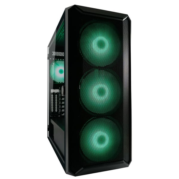 LC Power Gaming 804B - Obsession_X - Mid tower - ATX - genomskinlig sidopanel (härdat glas) - ingen strömförsörjning - svart - USB/ljud
