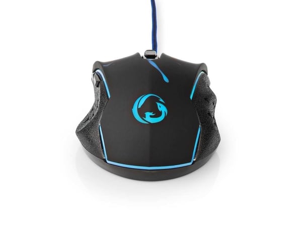 Nedis Gaming - Hiiri - ergonominen - oikeakätinen - optinen - 6 painiketta - langallinen - USB - musta - vähittäismyynti - lahjapakkaus, jossa on e...