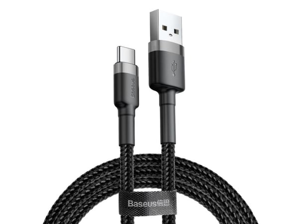 Baseus Cafule - USB-kabel - USB (hann) til USB-C (hann) - USB 2.0 - 2 A - 2 m - gråsvart