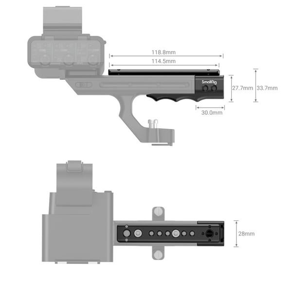 SmallRig MD3490, Adapter for håndtaksforlengelse, Sort, Aluminium, 1/4, 3/8", China, Sony FX30 / FX3 XLR Handle