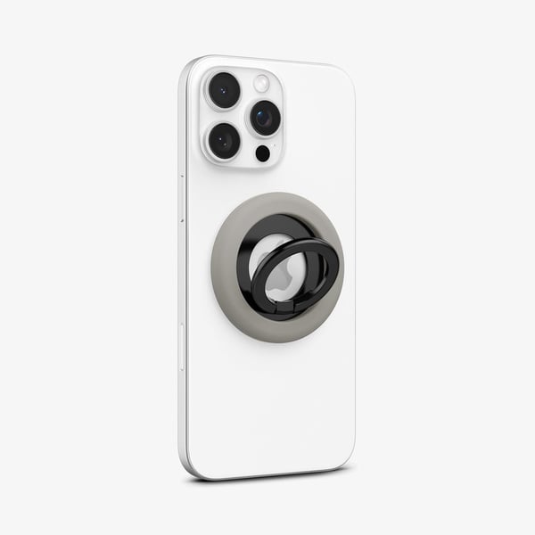 Spigen Nano Pop (MagFit), Magneettirengas, Harmaa, Metalli, Silikoni, Apple, 1 kpl