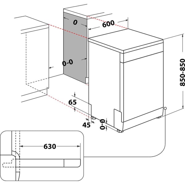 WHIRLPOOL W7FHP43X - Astianpesukone - Musta