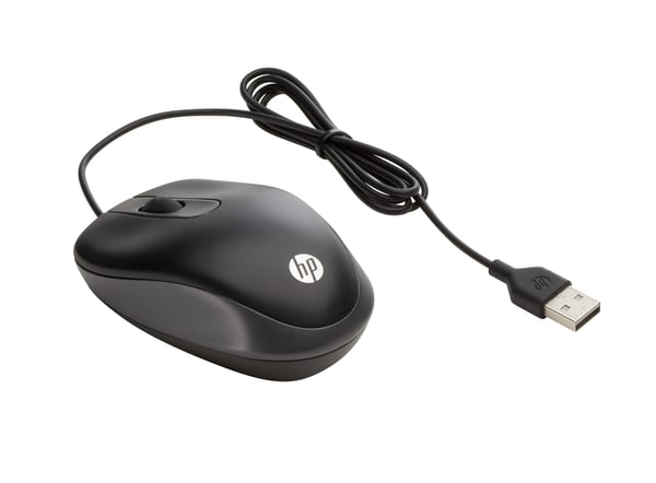 HP Travel - Mus - höger- och vänsterhänta - 2 knappar - kabelansluten - USB - Smart Buy