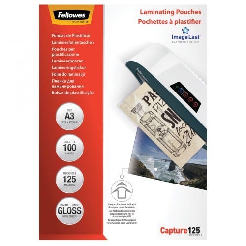Lamineringslommer Fellowes A3 125my (100 stk.)