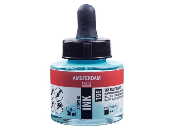 Amsterdam Acrylic Ink Bottle 30 ml Sky Blue Light 551