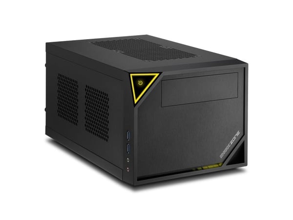 Sharkoon SHARK ZONE C10 Mini-ITX-kotelo ilman virtalähdettä, musta ja keltainen