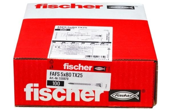 Fischer 558879, Ruuvi, Metalli, Puu, Osittainen kierre, Uppokanta, Torx
