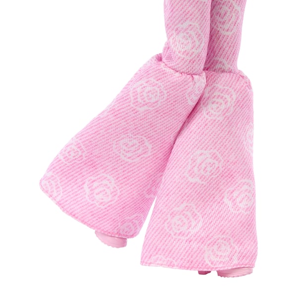 Barbie Deluxe Style dockkläder, rosa denimjeans med utsvängda ben, Latina