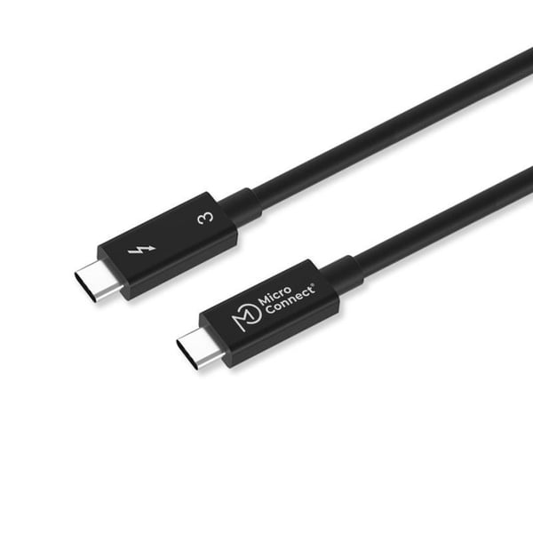 MicroConnect - Thunderbolt-kaapeli - 24-nastainen USB-C (han) til 24-nastainen USB-C (han) - USB 3.1 Gen 2 / Thunderbolt 3 - 50 cm - USB Power Deli...