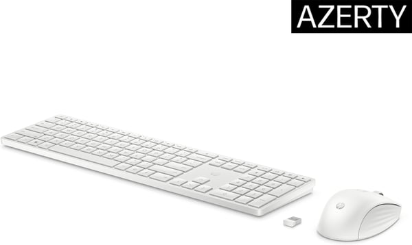 HP 650 langaton näppäimistö- ja hiirisarja, 2,4 GHz, kalvonäppäimistö, valkoinen