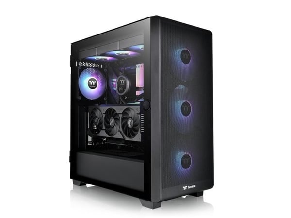 Thermaltake S Series S250 TG ARGB - Mid tower - utökad ATX - genomskinlig sidopanel (härdat glas) - ingen strömförsörjning (ATX) - svart - USB/ljud