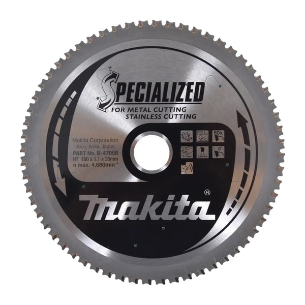 Makita Specialized - Cirkelsågblad - för metall, rostfritt stål, stål - 150 mm - 60 tänder - för LXT DCS553Z, DCS553ZJ
