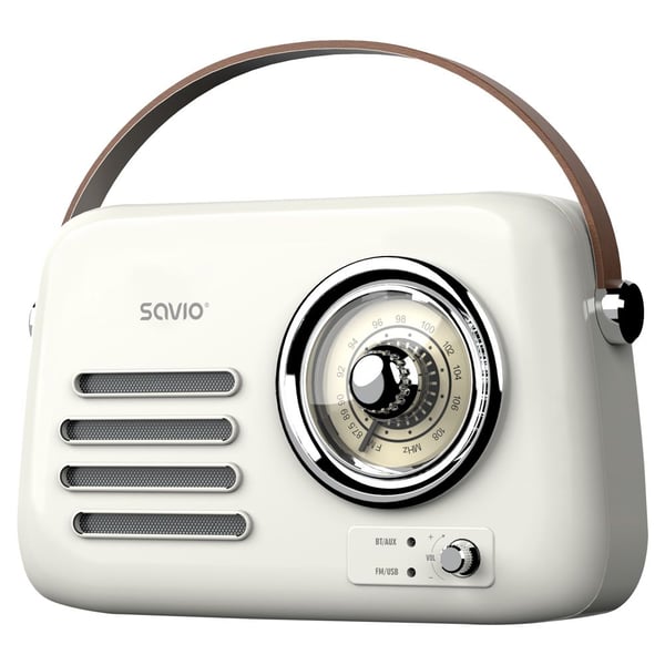 Savio RS-02, Bärbar, Analog, FM, 87,5 - 108 MHz, 3 W, Vit