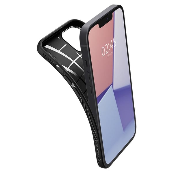 Spigen Liquid Air - Baksidedeksel for mobiltelefon - termoplast-polyuretan (TPU) - matt svart - for Apple iPhone 13