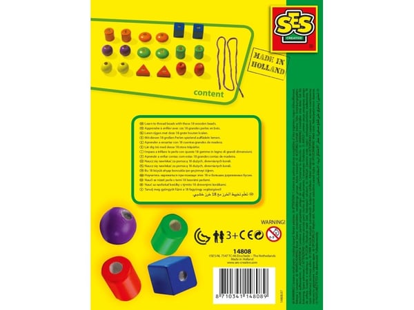 SES Creative Children''s I learn to Thread Beads, Perlesett for barn, 3 år, Flerfarget, 1 stykker