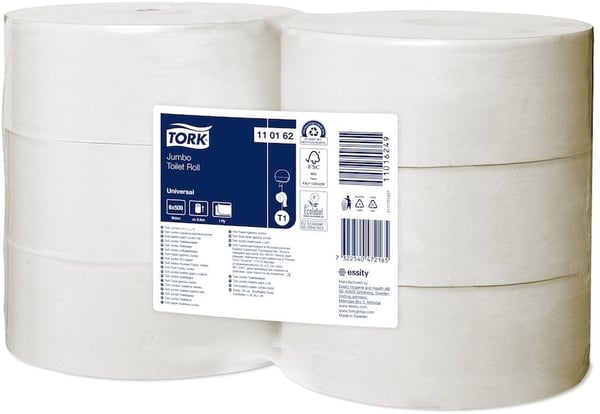Tork T1 Advanced Jumbo valkoinen wc-paperi, 1-kerroksinen - (6 rullaa laatikossa)