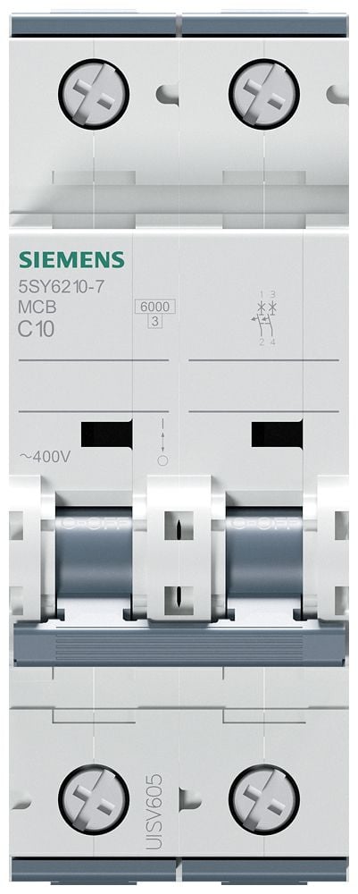 Automatsäkring C 10A, 2P, 6kA, 5SY6210-7