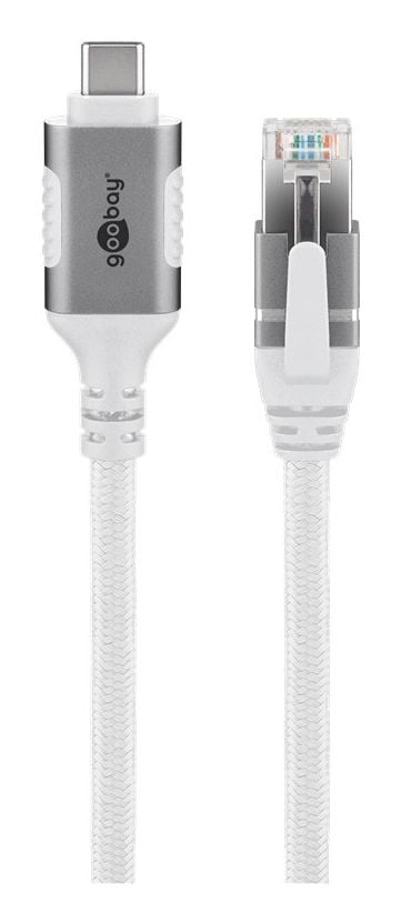 Goobay 74179 USB-C til RJ45 Ethernet-adapterkabel 7,5 m Cat6 1 Gbit/s, hvit